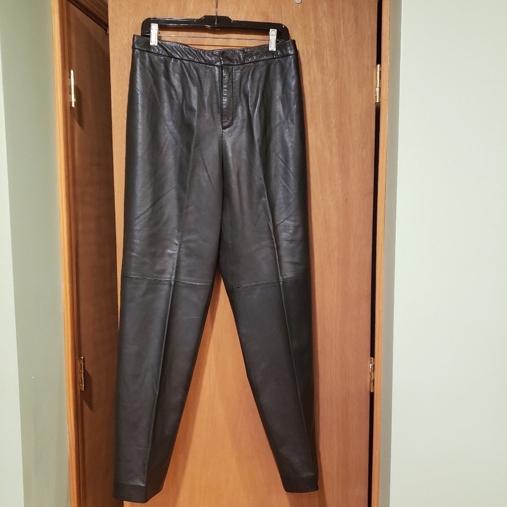 Dana Buchman black leather pants
